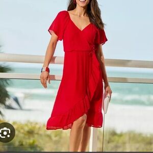 Luxology Vibrant Red Midi Dress
